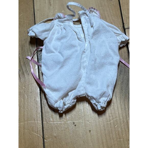 Vintage Corolle Baby Doll Outfit. White w/ Pink Trim. - Picture 2 of 3